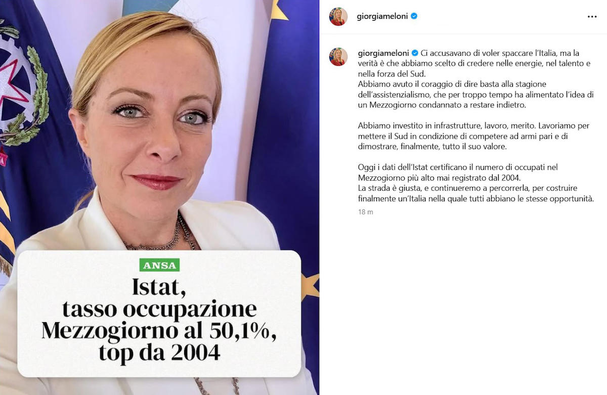meloni istat