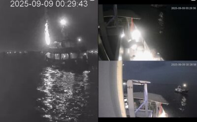 global sumud flotilla attacco droni motoscafo bombe sonore