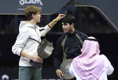 Jannik Sinner con Calros Alcaraz al Six Kings Slam 2024