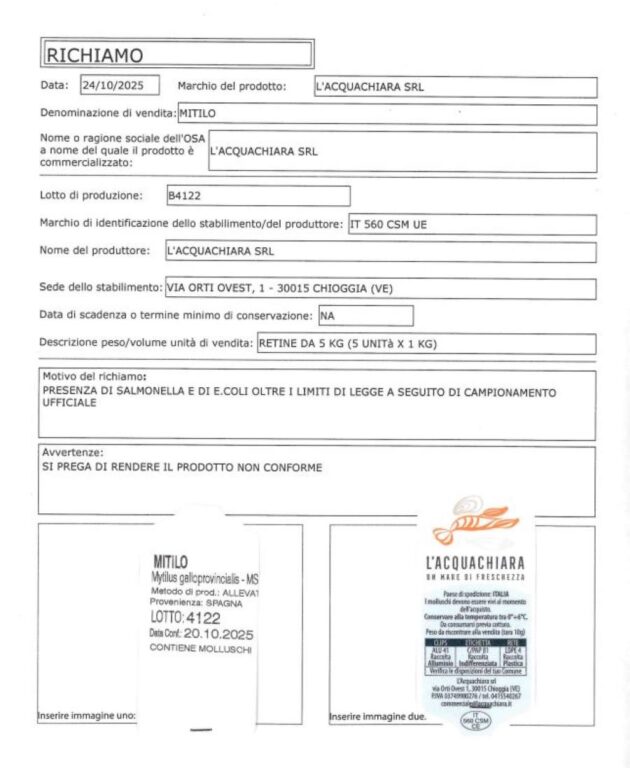 cozze ritiro commercio