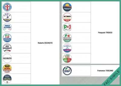 scheda elettorale calabria nord