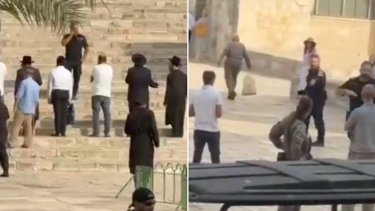 coloni israeliani al-aqsa moschea video