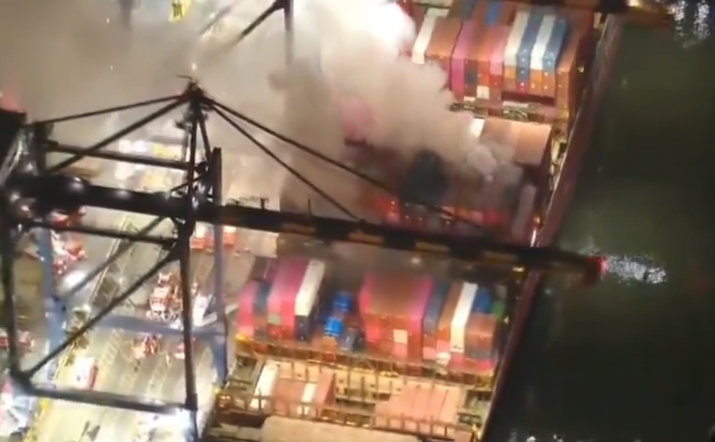 incendio porto san pedro los angeles video
