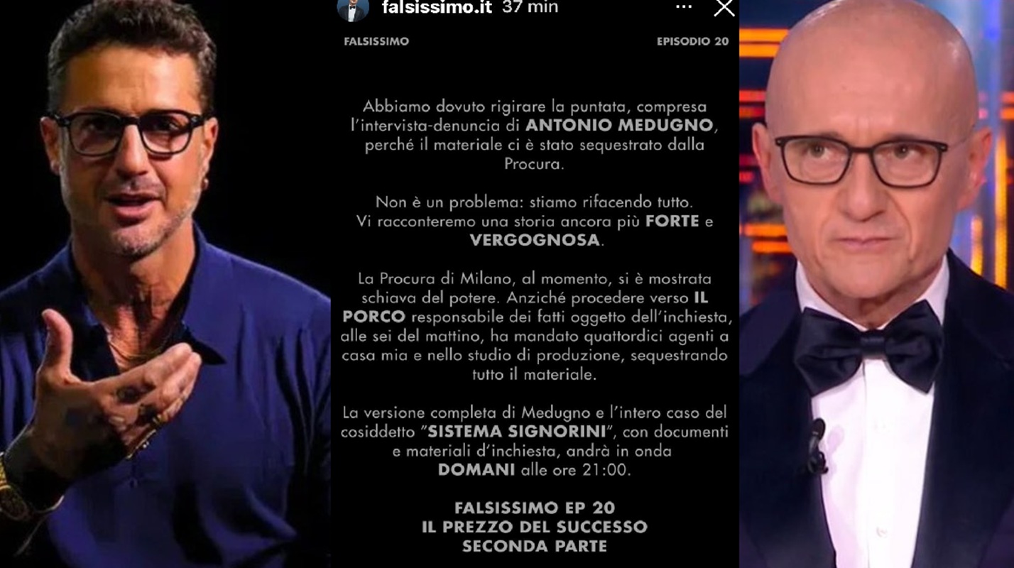 fabrizio corona alfonso signorini revenge porn chat antonio medugno falsissimo indagine
