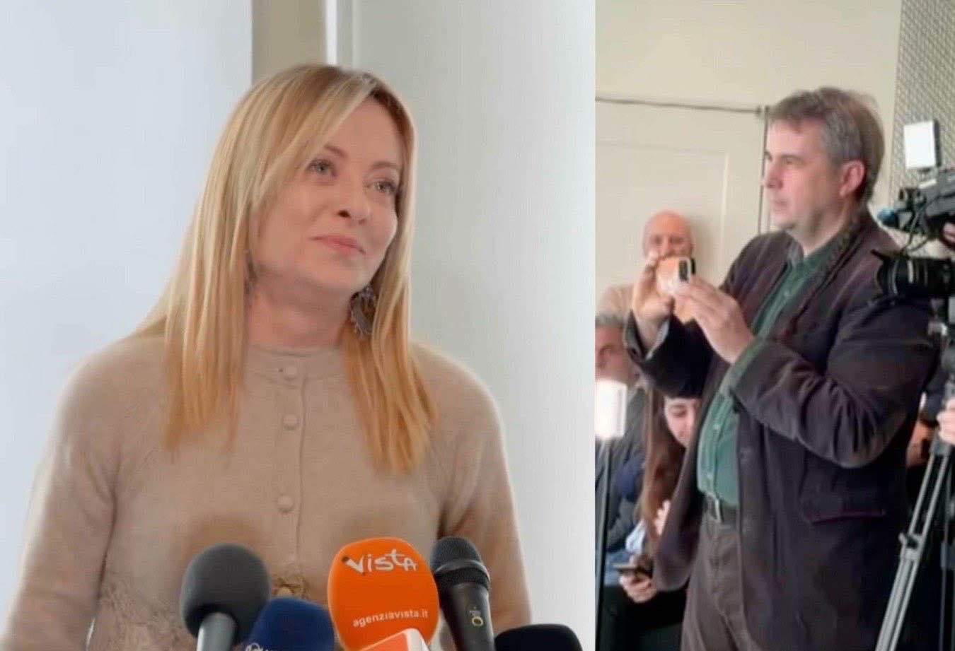 Giorgia Meloni e il direttore di Vista