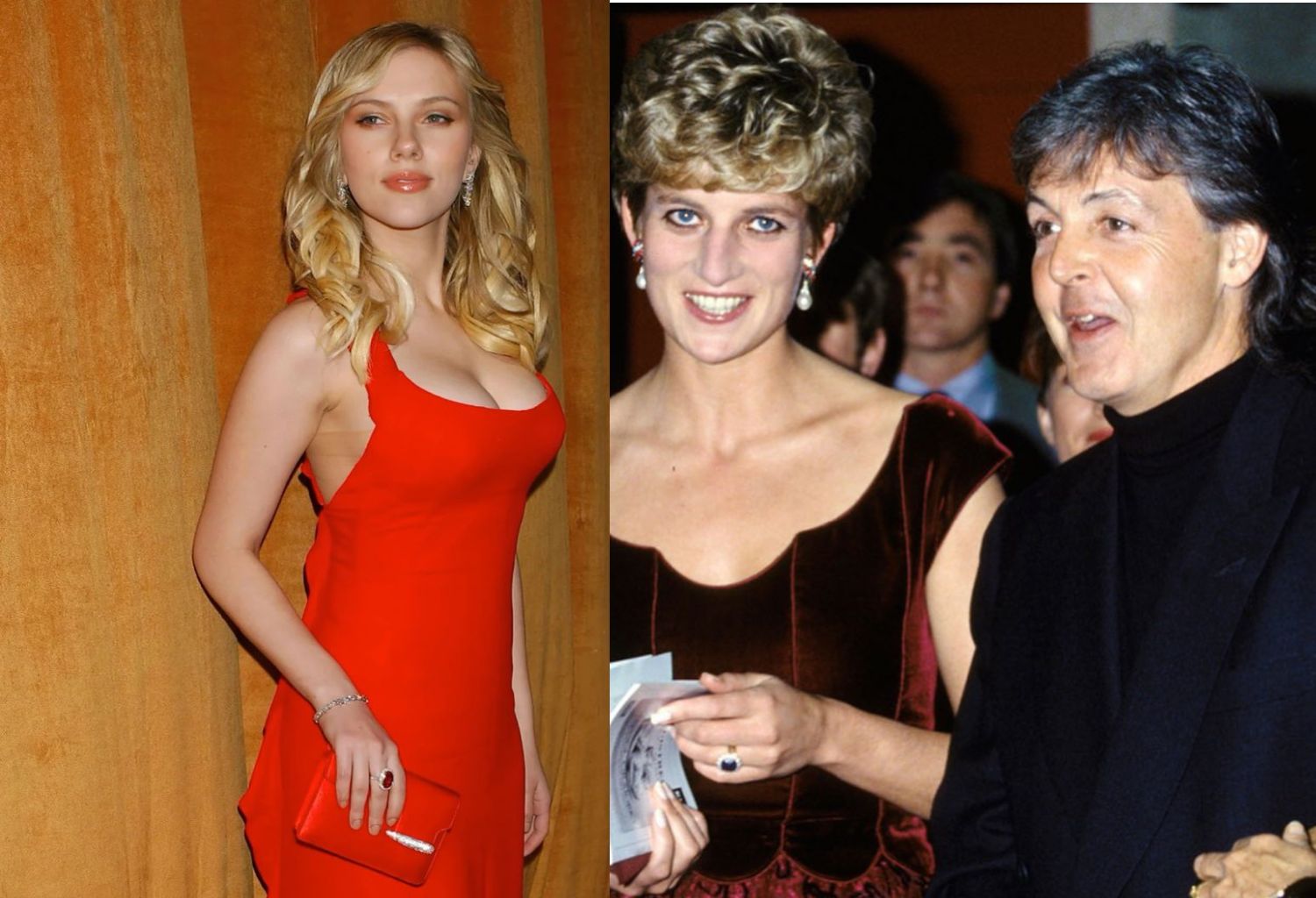 Scarlett Johansson e Lady Diana che indossano un abito di Valentino