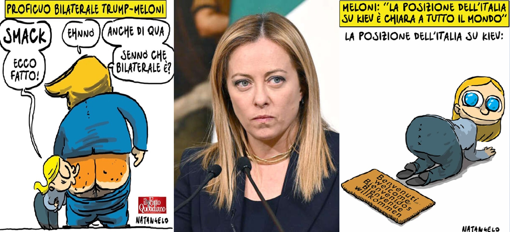 giorgia meloni vignette natangelo pucci sanremo