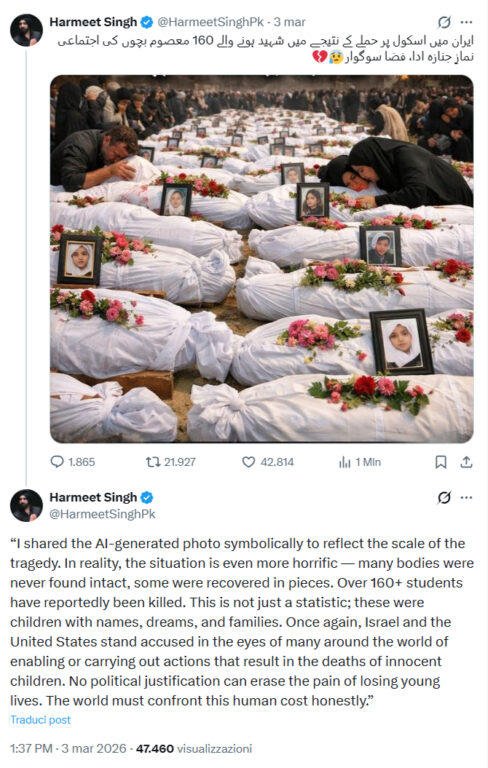 Screenshot dei post di Harmeet Singh su X dove ammette l'uso dell'IA.