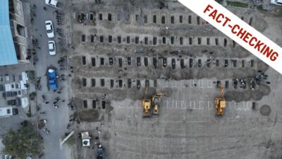 Analisi fact-checking di Open sulla foto delle tombe nel cimitero di Minab in Iran