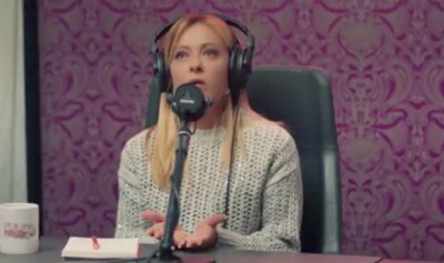 giorgia-meloni-intervista-pulp-fuorionda-microfono