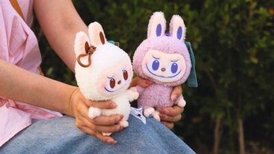 Bambole Labubu bianca e lilla