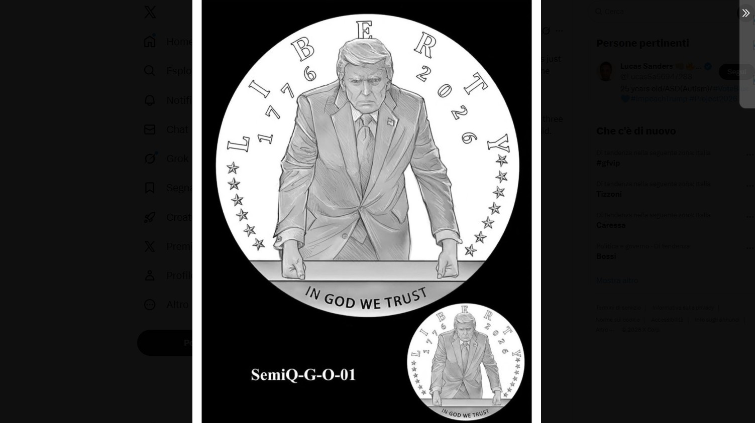 moneta d'oro donald trump 2