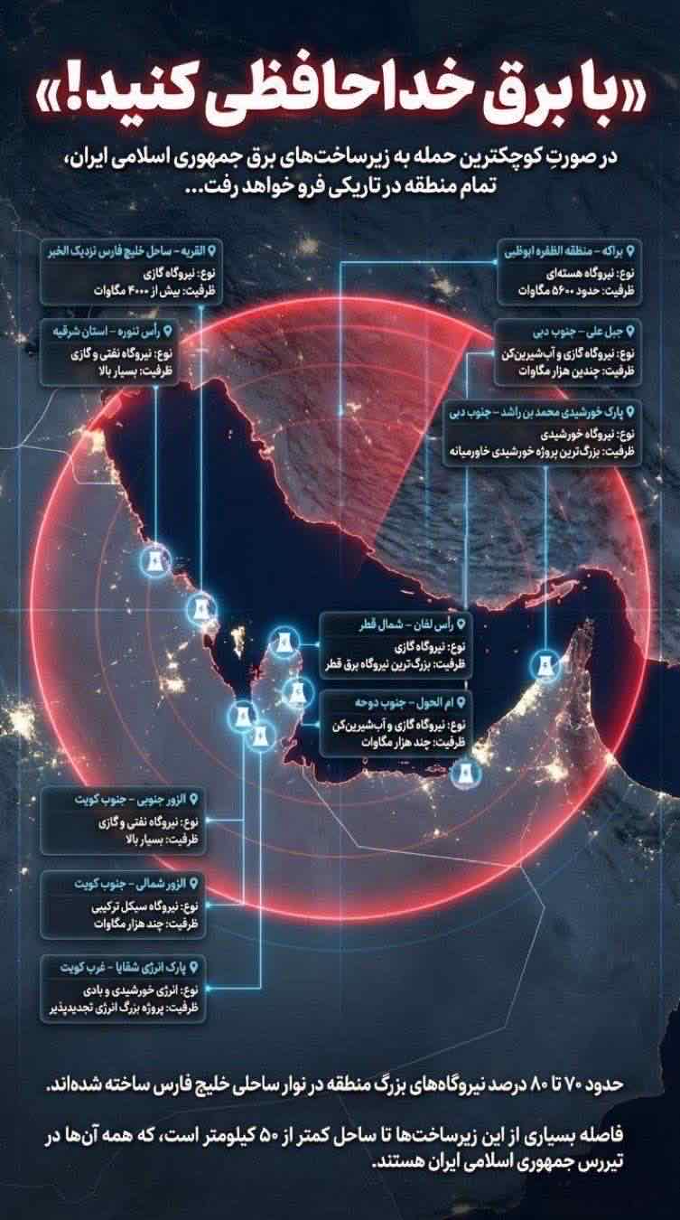 Mappa media Iran su obiettivi energetici nel Golfo