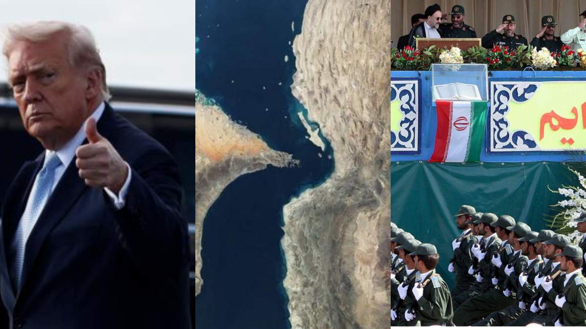 Donald Trump, lo stretto di Hormuz, corteo di Pasdaran