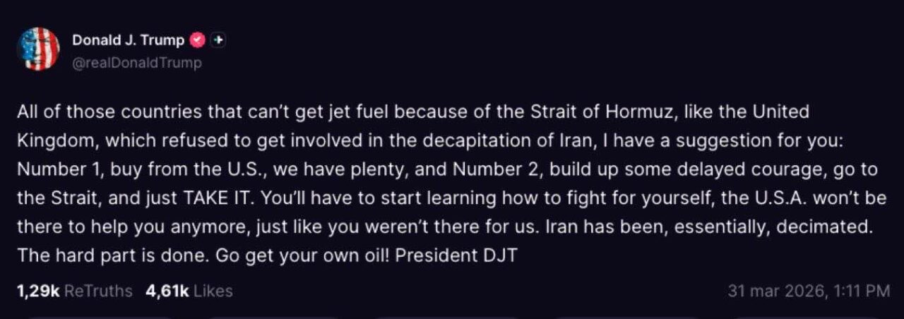 Trump su Truth contro i paesi Nato che non aiuta gli Stati Uniti nella guerra contro l'Iran