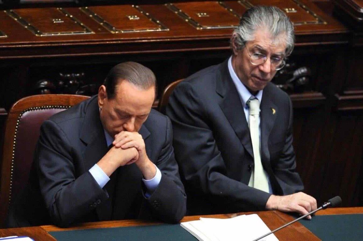 Silvio Berlusconi con Umberto Bossi