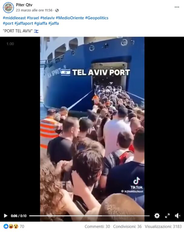 Video AI porto Tel Aviv folla fuga
