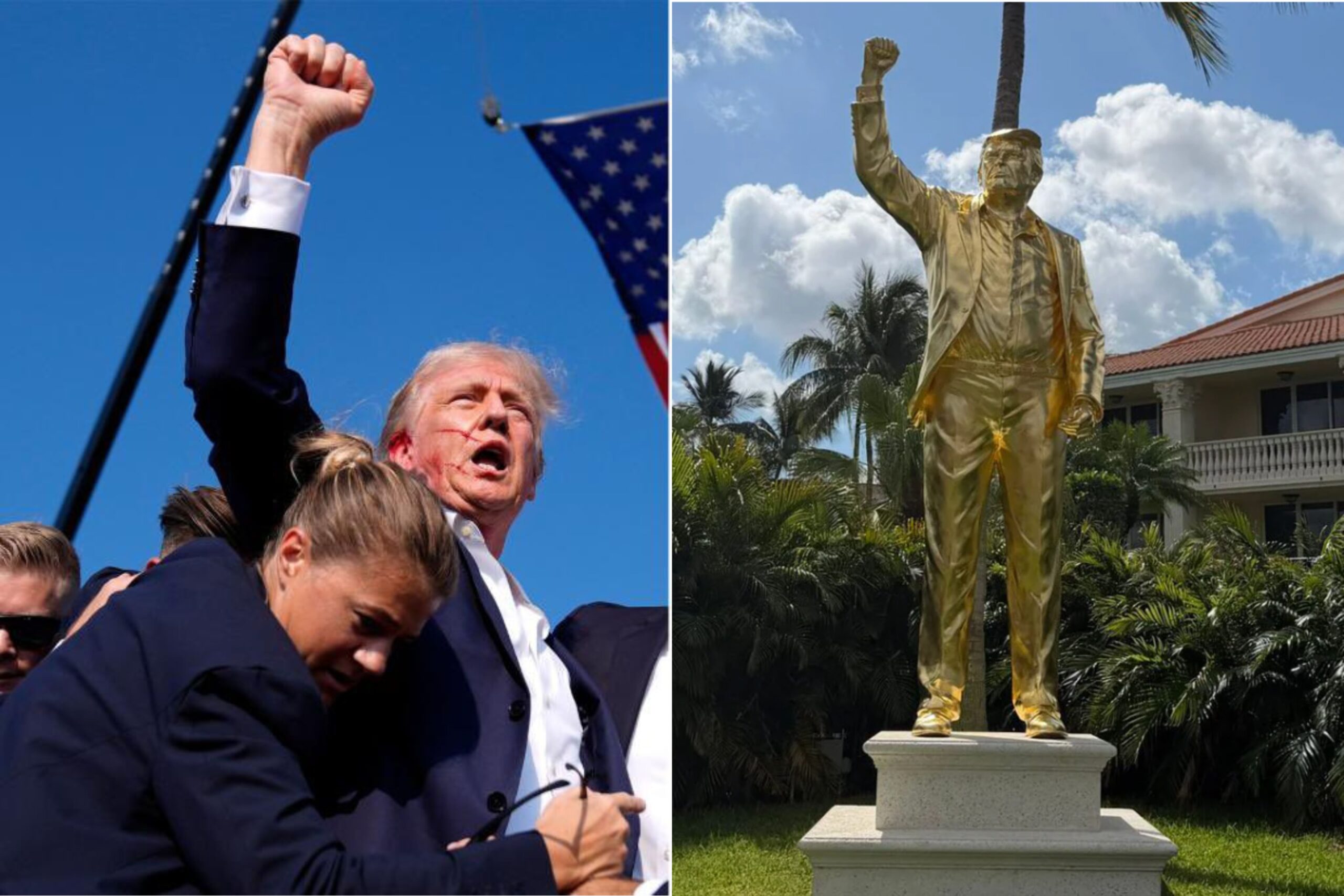Trump statua attentato a Doral