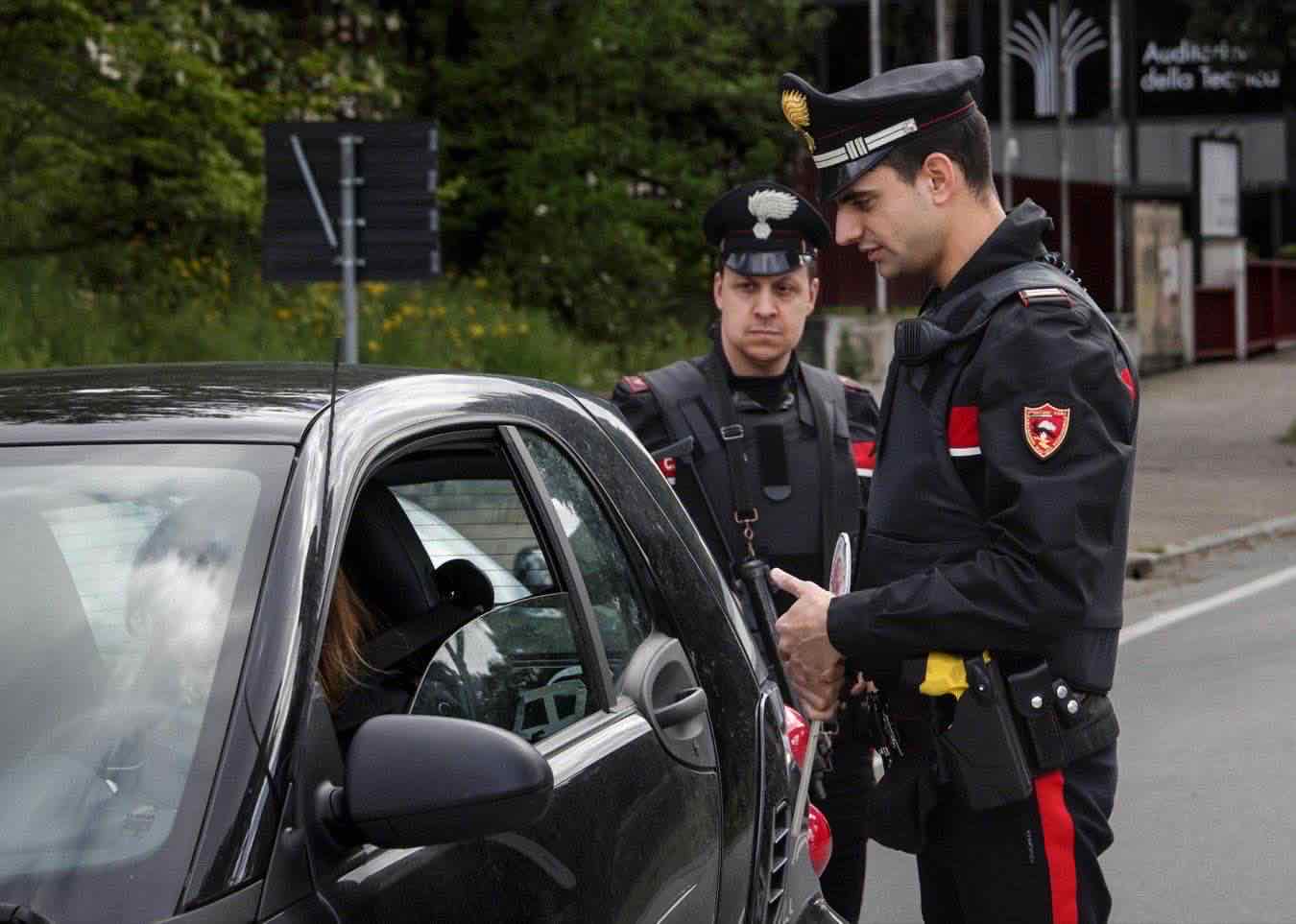 Posto di blocco dei carabinieri