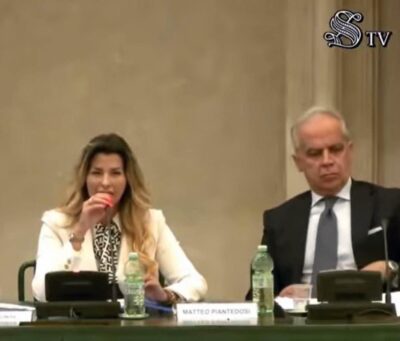 Claudia Conte e il ministro Matteo Piantedosi