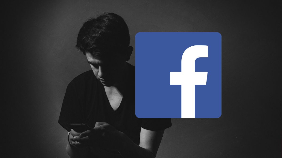 Immagine raffigurante giocane con cellulare e logo Facebook