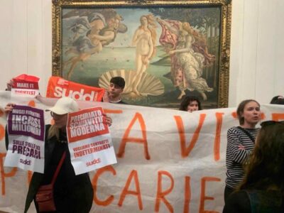 protesta-precari uffizi-firenze-video