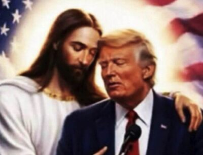 Donald Trump abbracciato da Gesù