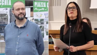 Il sindaco di Ferrara Fabbri con l'assessora Savini