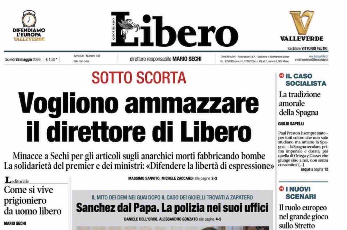 prima pagina di Libero