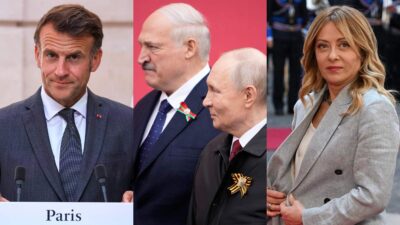 Emmanuel Macron, Lukashenko con Putin, Giorgia Meloni