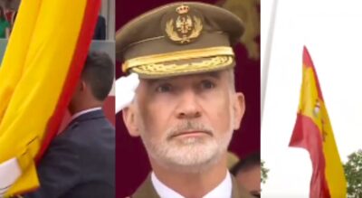 re spagna cade bandiera