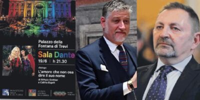 fontana di trevi evento pride ministro giuli