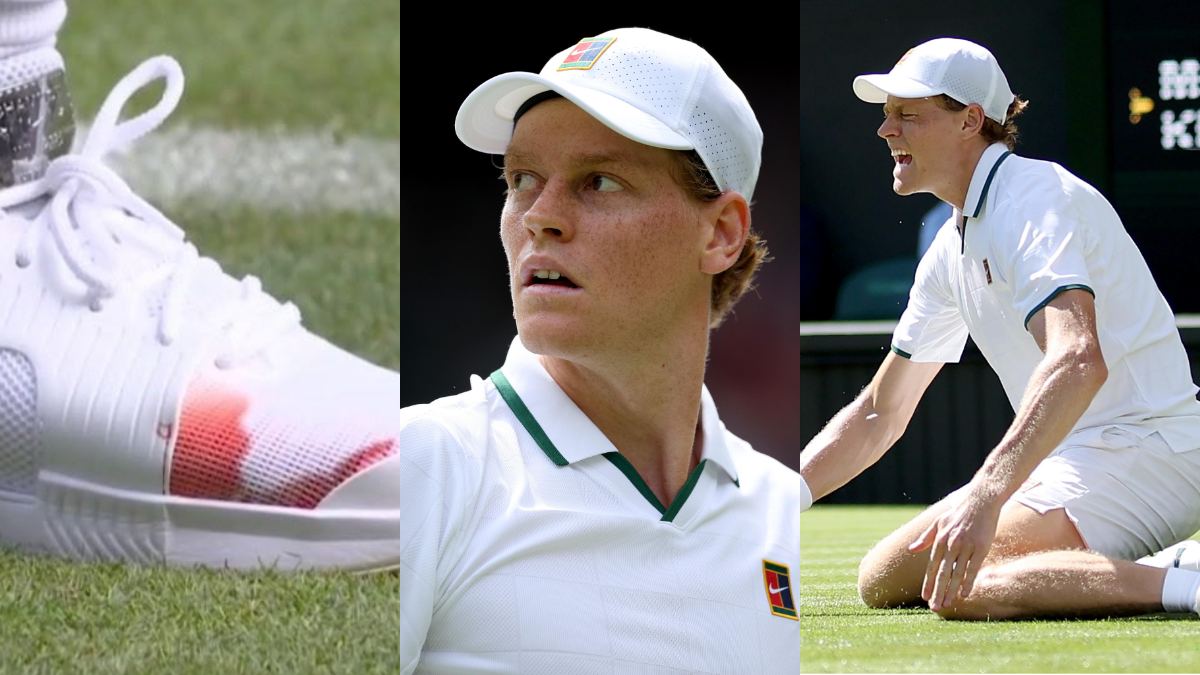 Sinner esordio wimbledon scarpa sangue