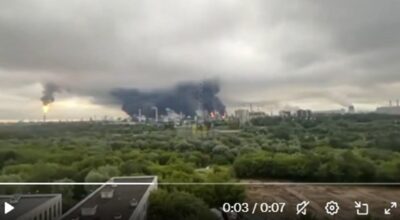 ucraina attacco russia mosca droni raffineria video