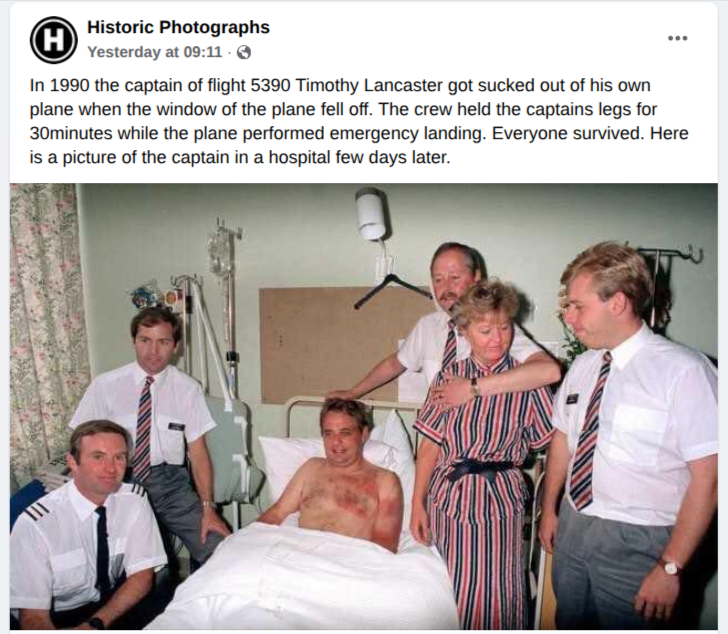 Timothy Lancaster ritratto vivo in ospedale. Post Facebook di Historic Photographs.