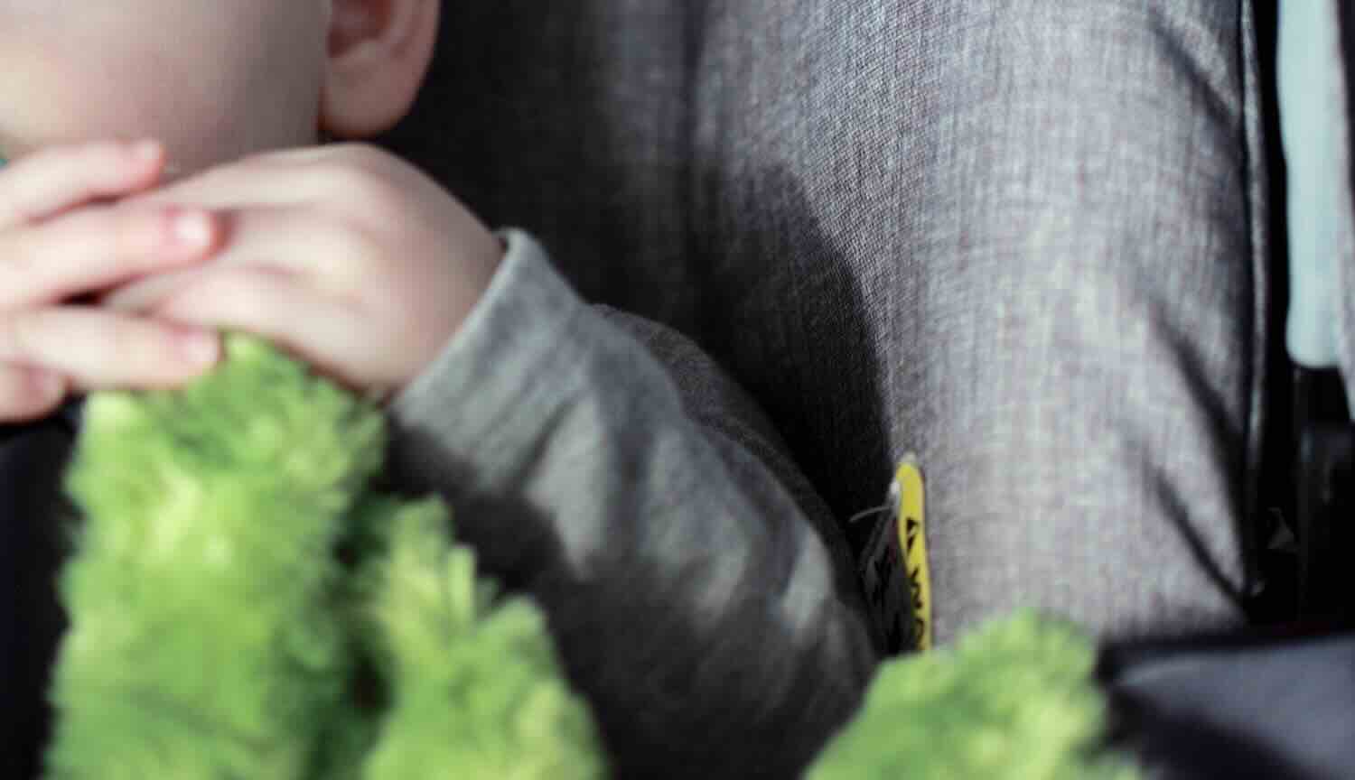 Bimbo nel seggiolino dell'auto