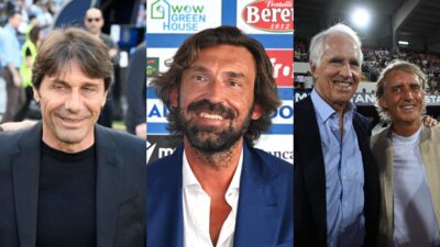 Antonio Conte, Andrea Pirlo, Giovanni Malagò e Roberto Mancini