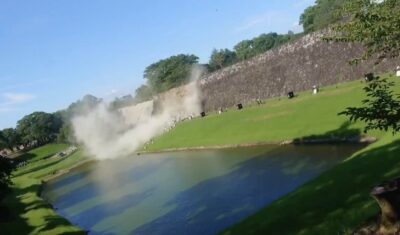 Crollo mura castello Kumamoto