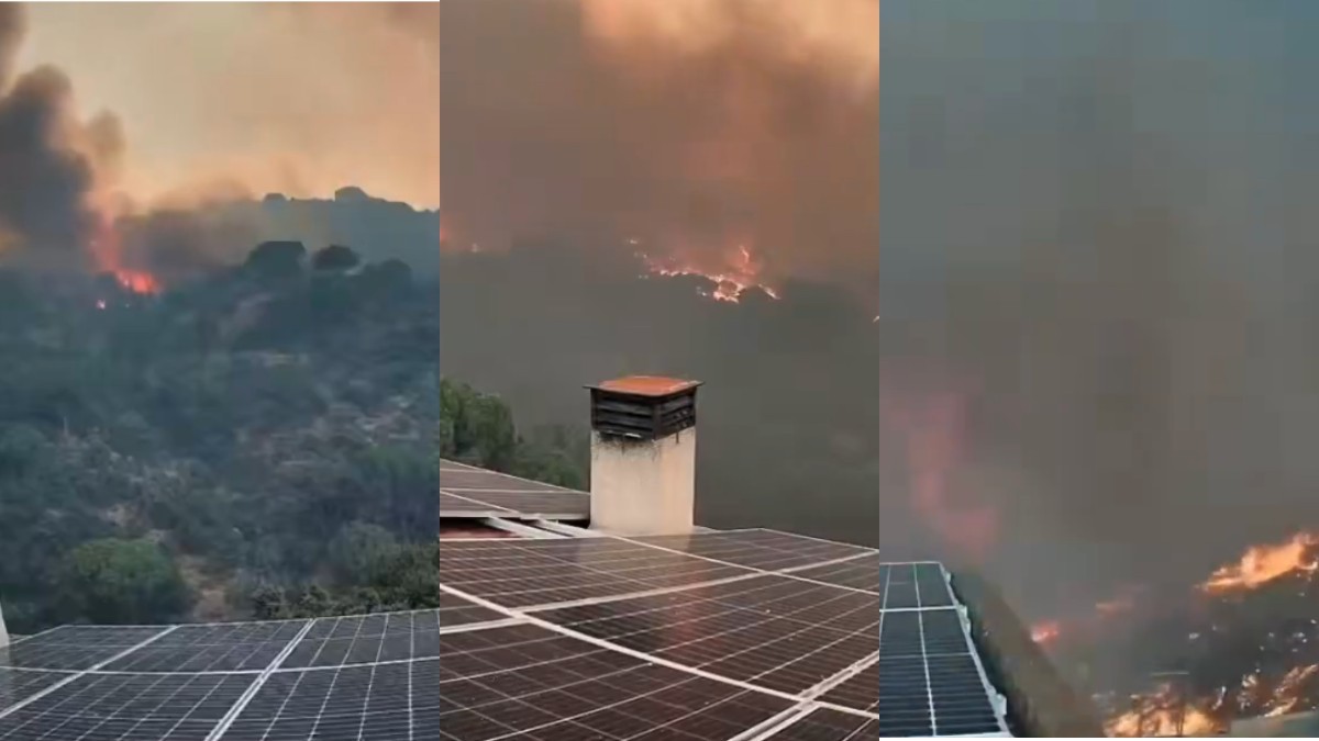 Immagine collegata al feed originale: Spagna, l’incredibile velocità del fuoco. In meno di 10 minuti dalla collina le fiamme arrivano davanti alla videocamera – Il video