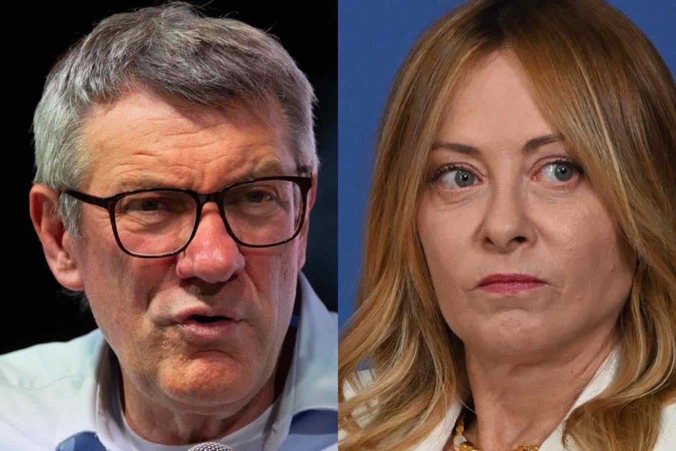 Maurizio Landini e Giorgia Meloni