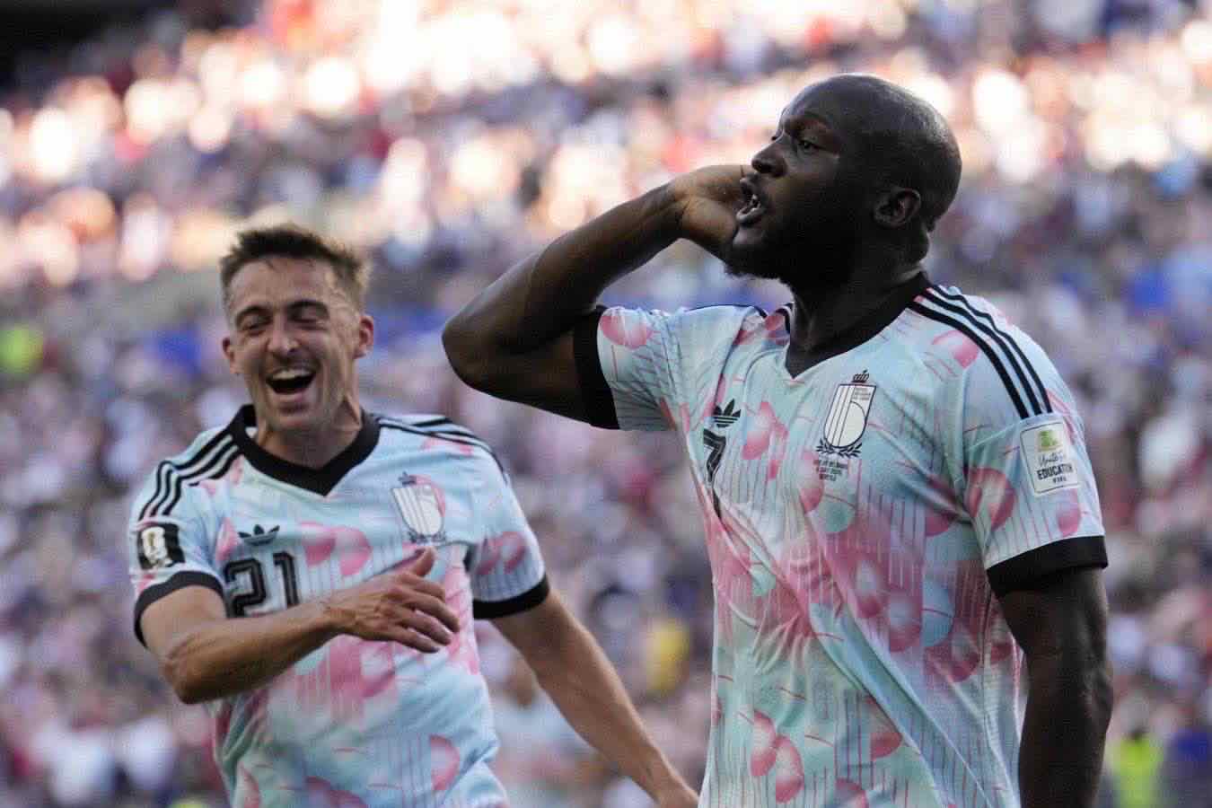Romelu Lukaku esulta dopo il quarto gol con gli Usa