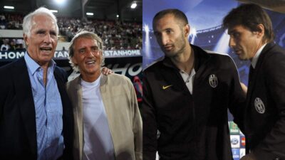 Giovanni Malagò, Roberto Mancini, Giorgio Chiellini e Antonio Conte