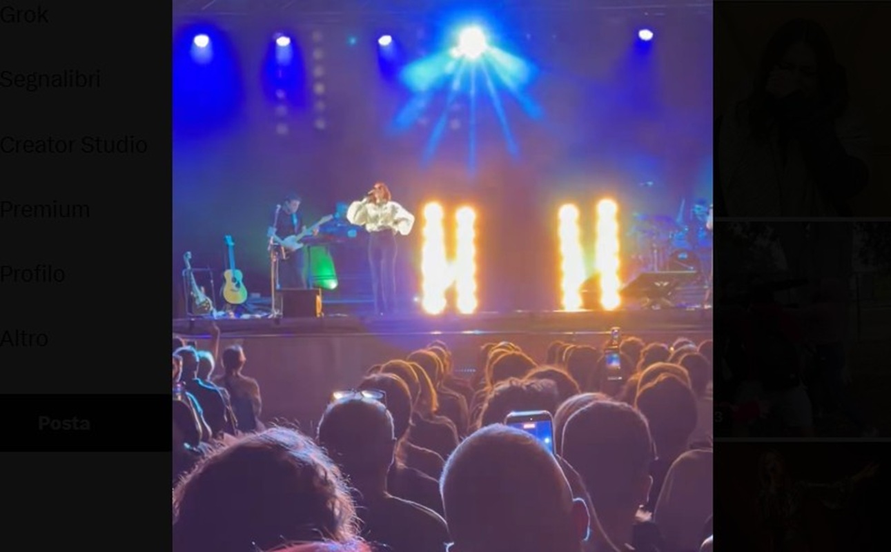 noemi caduta concerto palco video