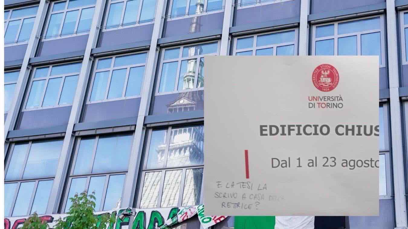 Immagine collegata al feed originale: «E la tesi la scrivo a casa della rettrice?»: la rabbia degli studenti per l’Università di Torino che chiude tutte le sedi per l’estate