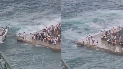 Positano, mare grosso sulla banchina