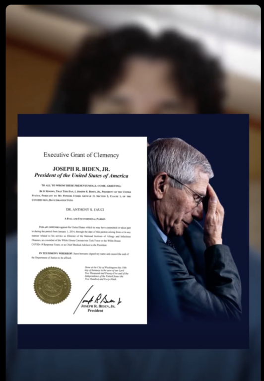 Screenshot del reel Facebook che diffonde la teoria del Lab Leak attaccando Fauci e Biden