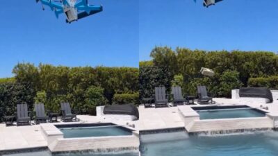 drone amazon pacco piscina