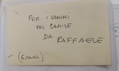Il biglietto lasciato dal piccolo Raffaele