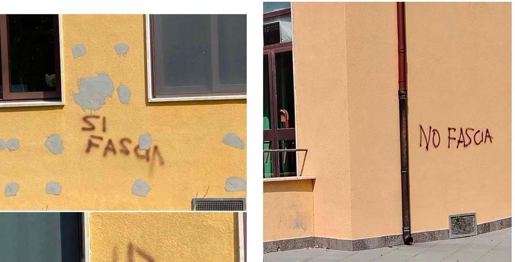 scritte fasciste pisa cappotto termico