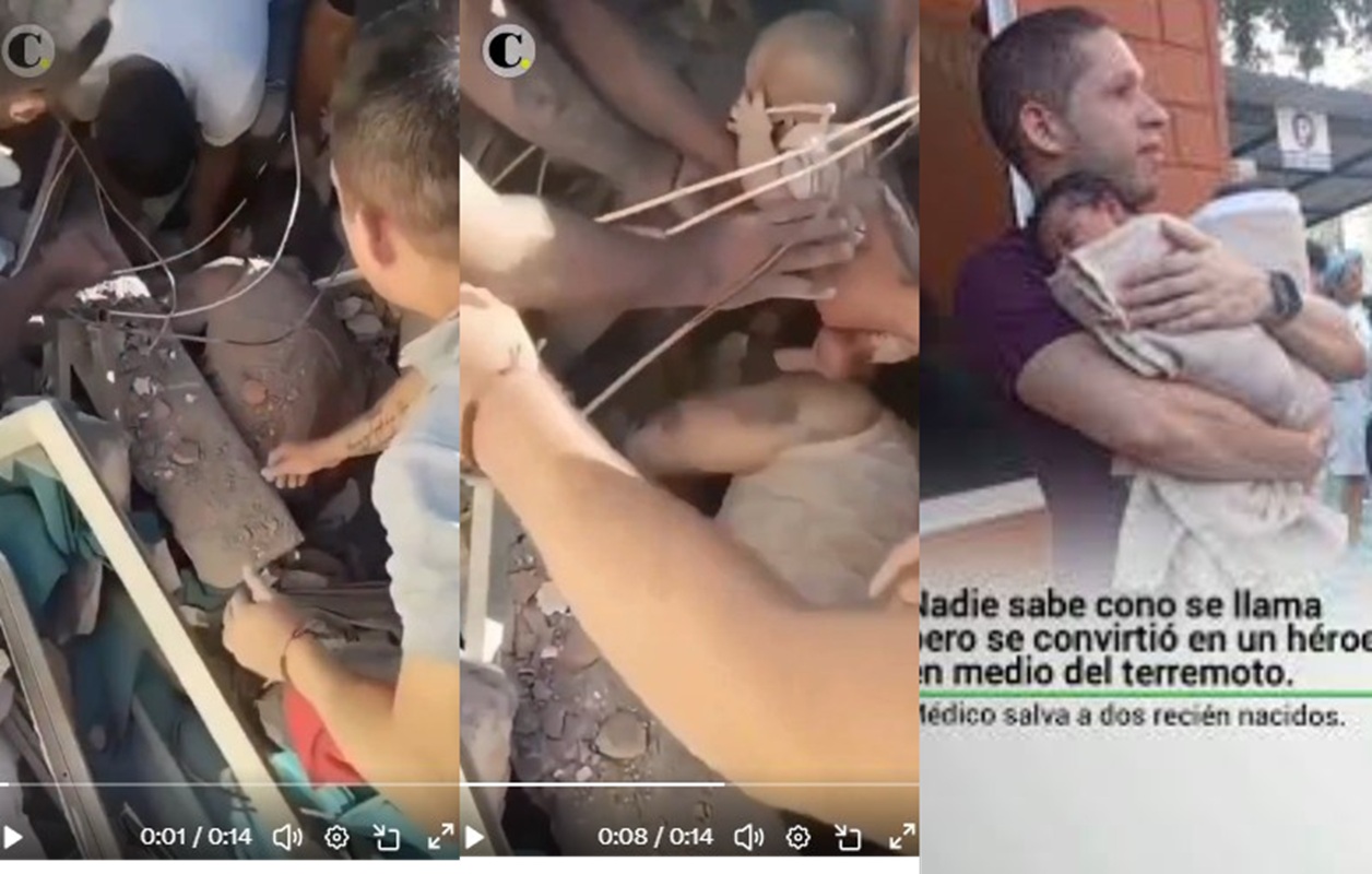 terremoto colombia salvataggio madre neonato video